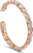 SAACHI Freshwater Pearl Wire Wrapped Cuff Bracelet