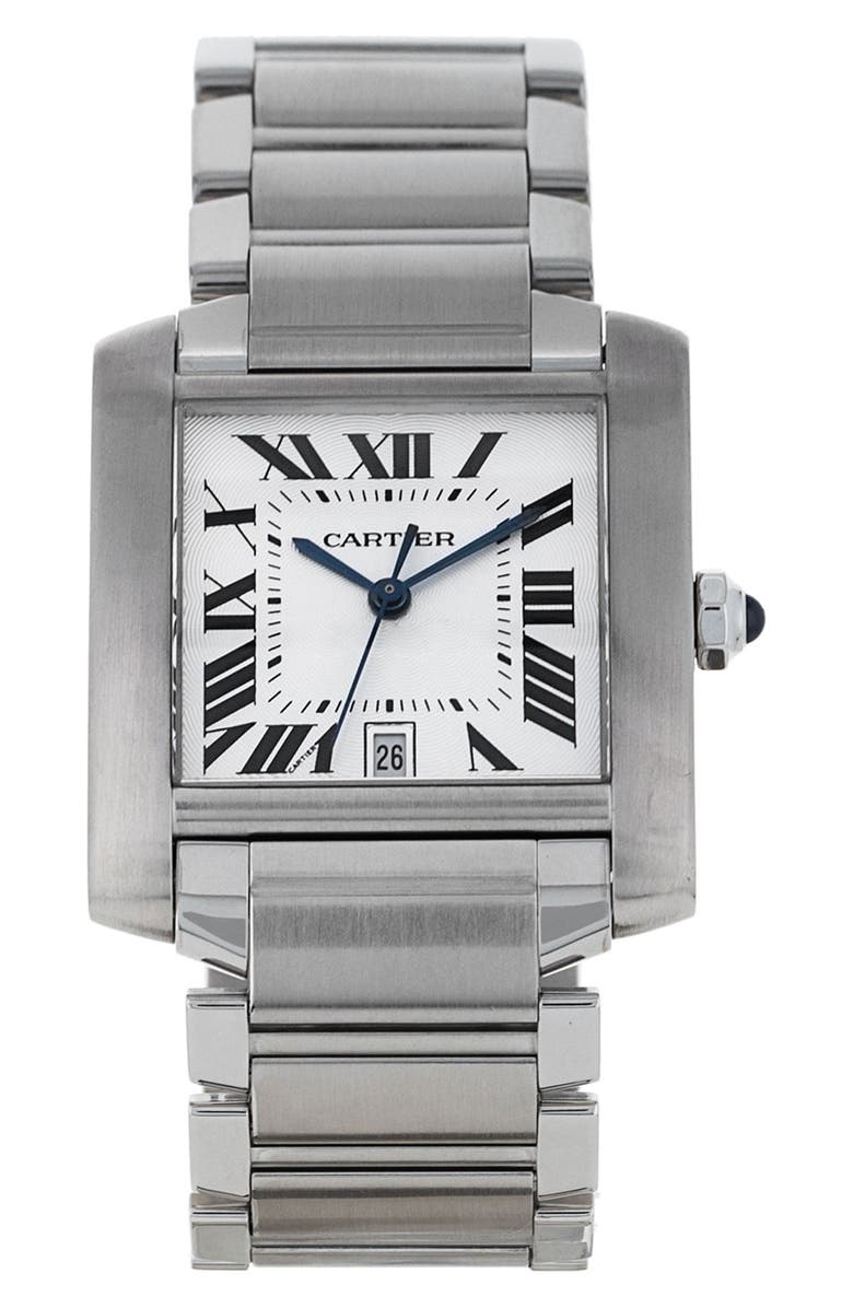 Watchfinder & Co. Cartier Preowned Tank Francaise Bracelet Watch, 27mm, Main, color,