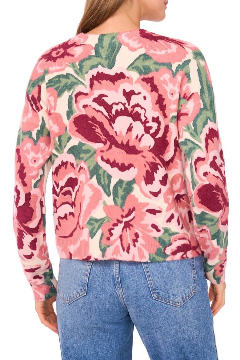 Floral Jacquard Sweater, Alternate, color, NEW IVORY