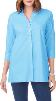 Foxcroft Pamela Stretch Button-Up Tunic