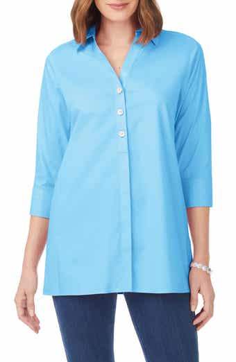 Foxcroft Pamela Stretch Button-Up Tunic