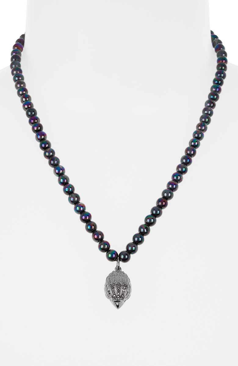 Kurt Geiger London Eagle Stone Beaded Necklace, Alternate, color, 