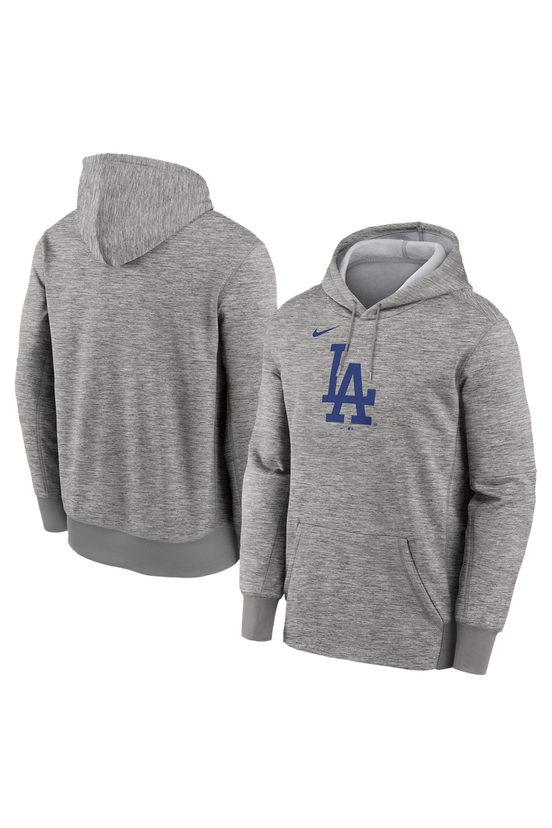 Men's Nike Heather Gray Los Angeles Dodgers Primary Logo Therma Hoodie, Main, color, Heather Gray