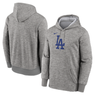 Nike Men's Nike Heather Gray Los Angeles Dodgers Primary Logo Therma Hoodie