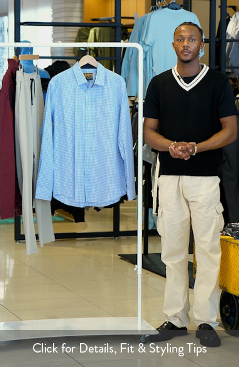 Marlon Regular Fit Check Cotton Button-Up Shirt, sales video thumbnail