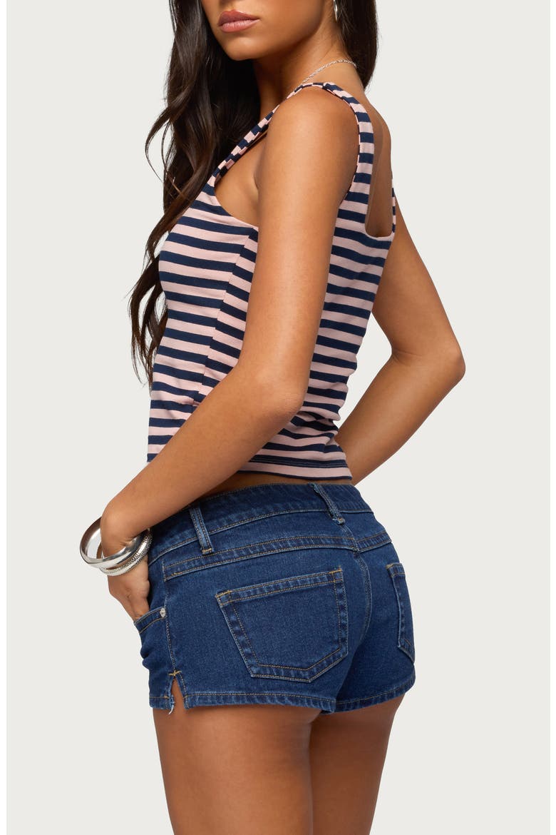 Stripe Square Neck Built-In Bra Crop Tank, Alternate, color, PINK-AND-NAVY