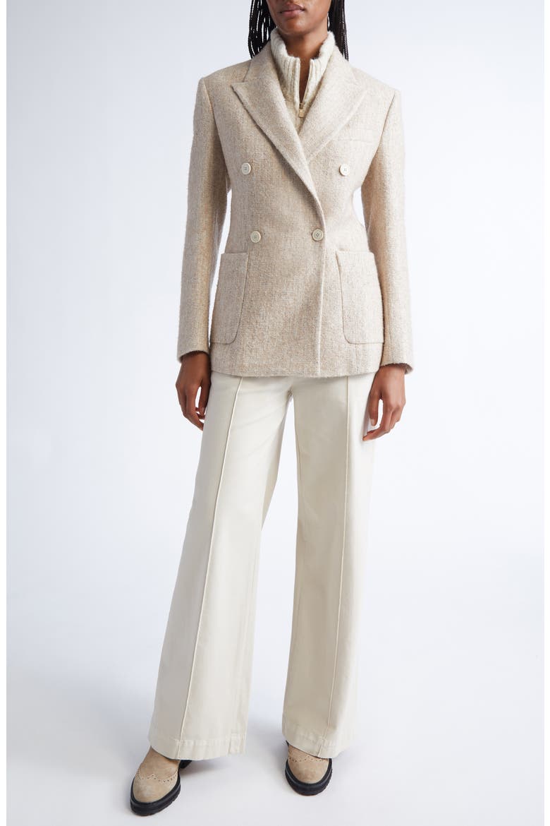 Double Breasted Tweed Blazer, Alternate, color, 02 SAND