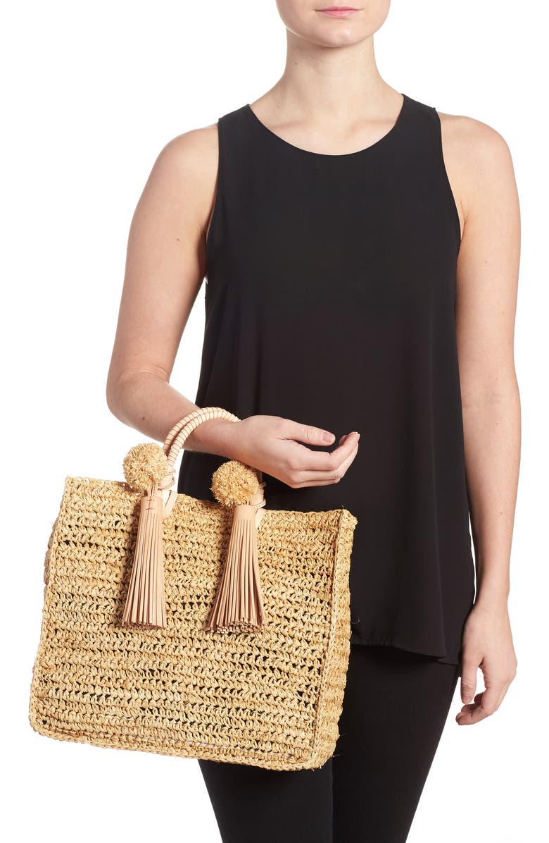 Loeffler Randall Straw Travel Tote, Alternate, color,