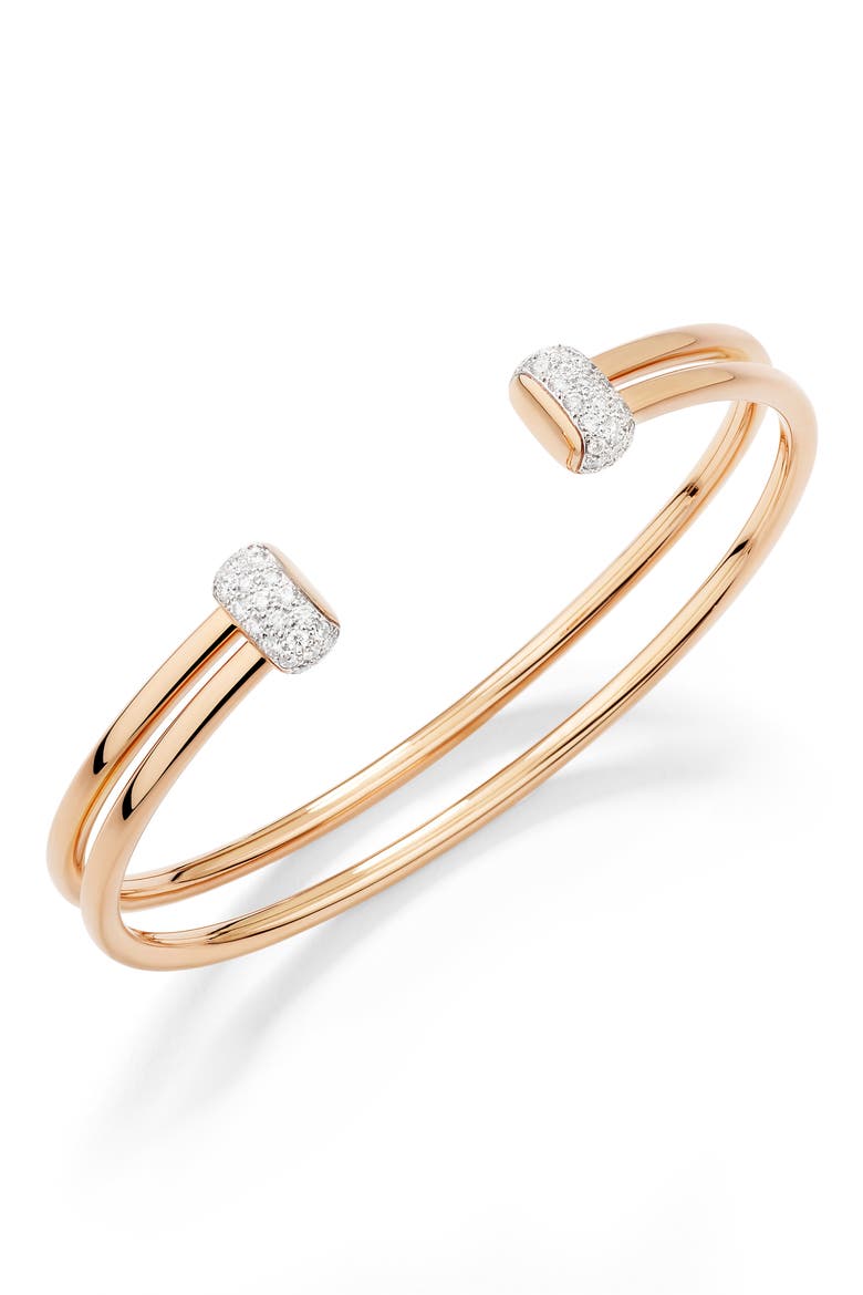 Together Diamond Cuff Bracelet, Main, color, ROSE GOLD
