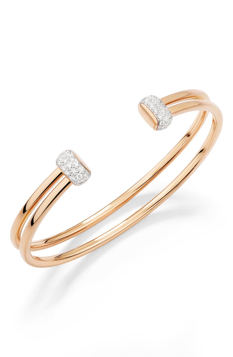Pomellato Together Diamond Cuff Bracelet, Main, color, Rose Gold
