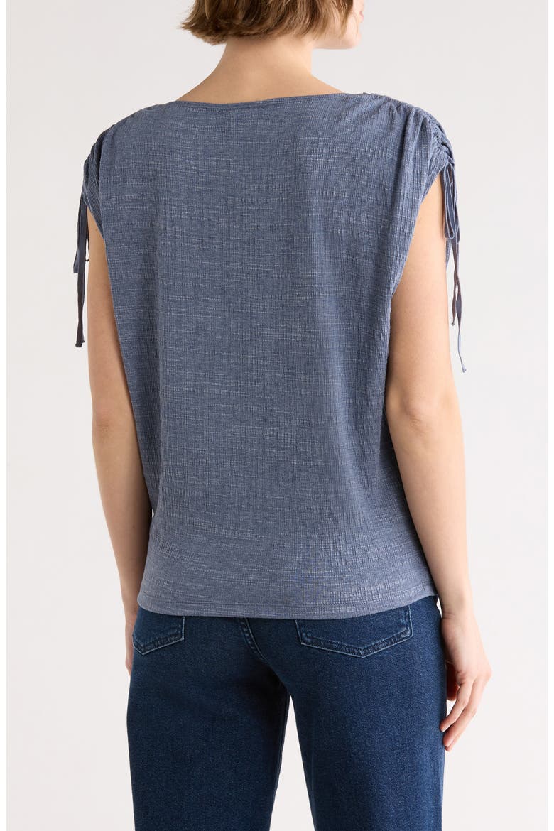 Ruched Shoulder Top, Alternate, color, DENIM