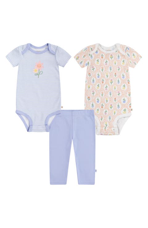 3-Piece Organic Cotton Bodysuit & Pants Set