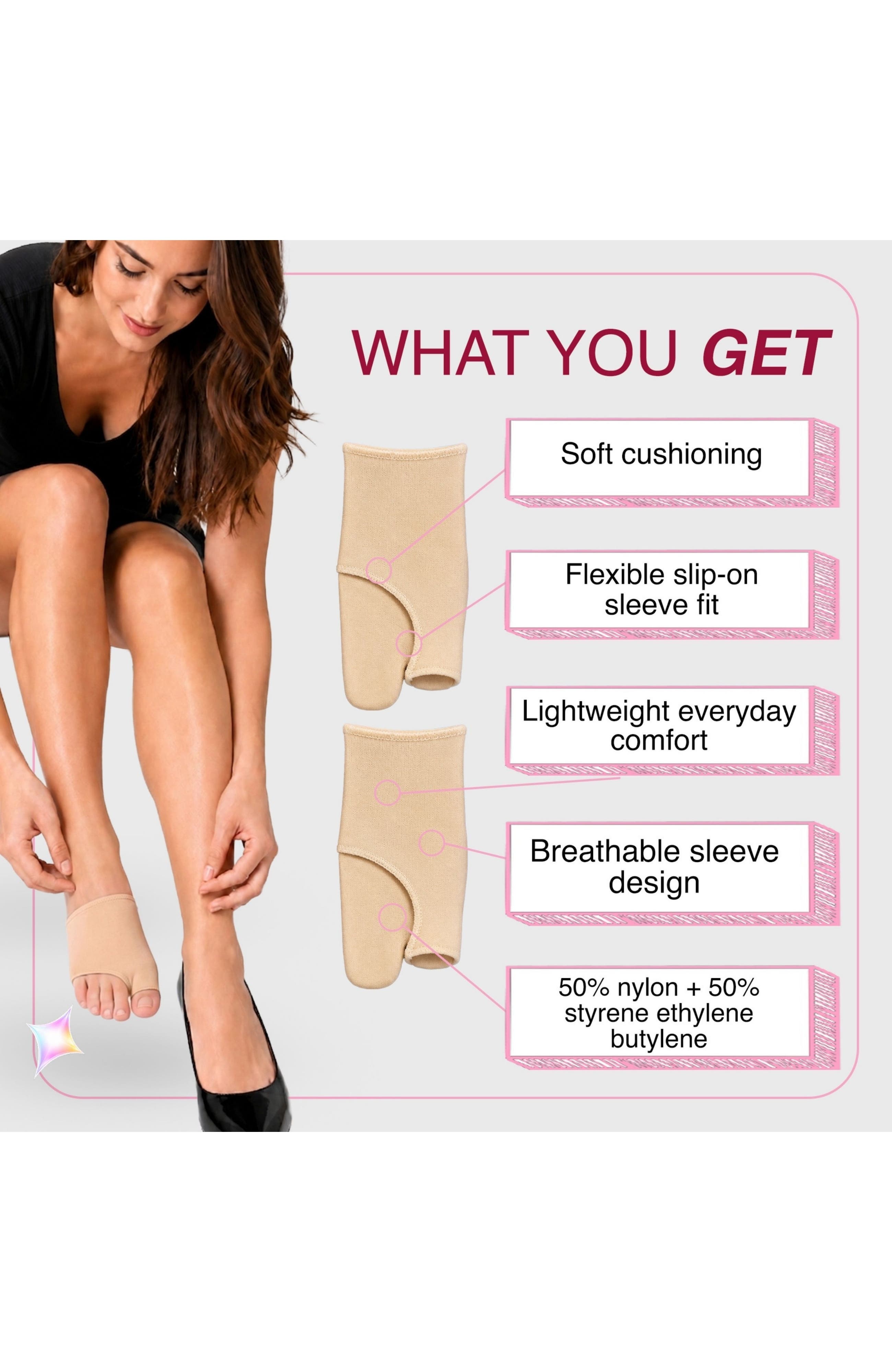 Metatarsal Support Sleeves, Alternate, color, Beige