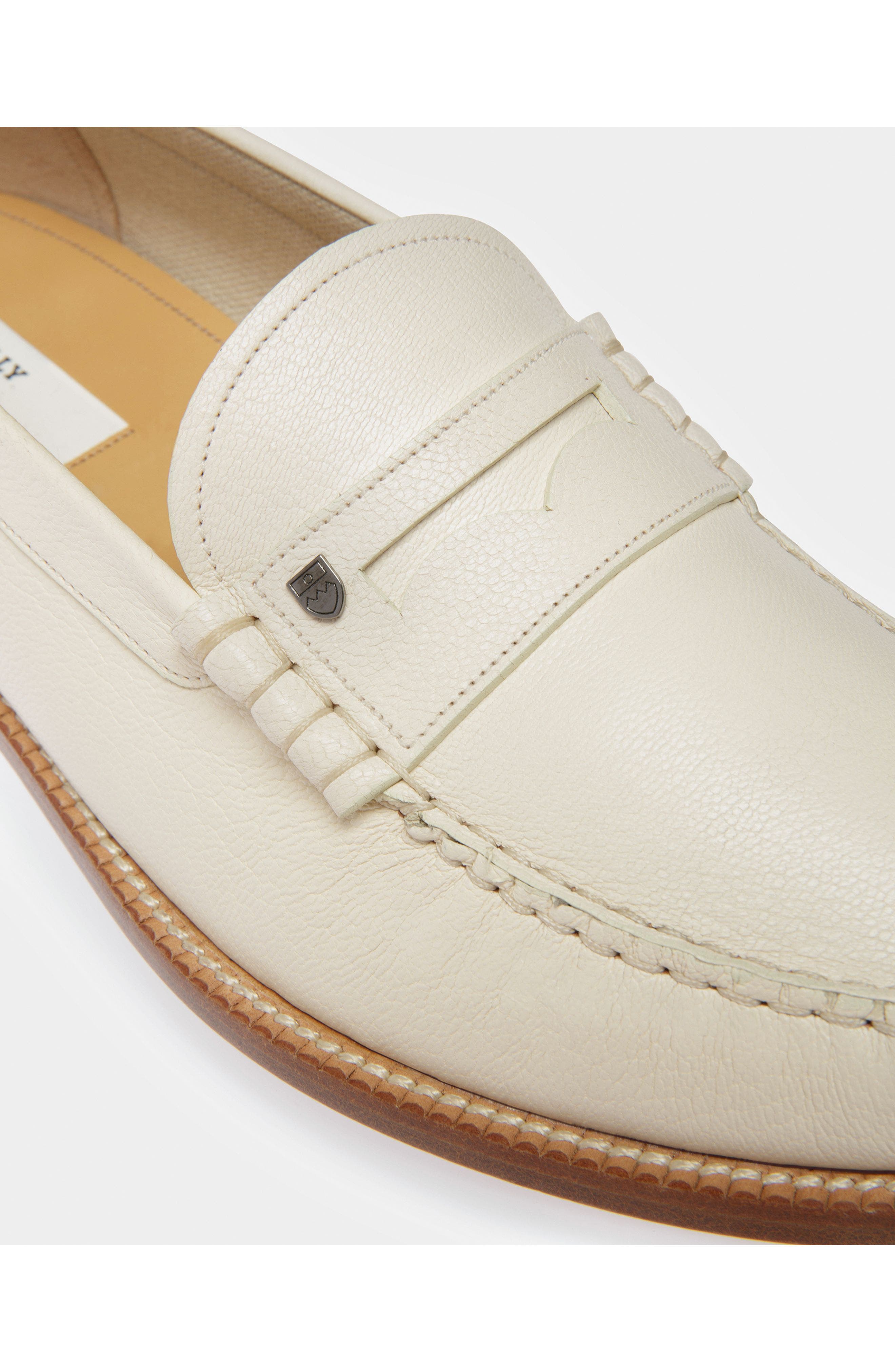 Bally Ron Leather Moccasins, Alternate, color, White