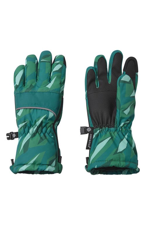 Andy & Evan Kids' Camo Print Zip Gloves In Brown