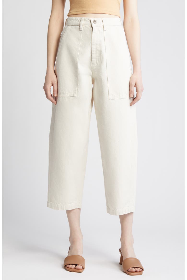 Camille High Waist Crop Straight Leg Jeans, Main, color, OPAL STONE