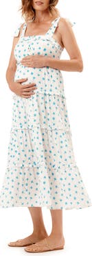 Nom Maternity Mara Maternity & Nursing Tiered Maxi Dress