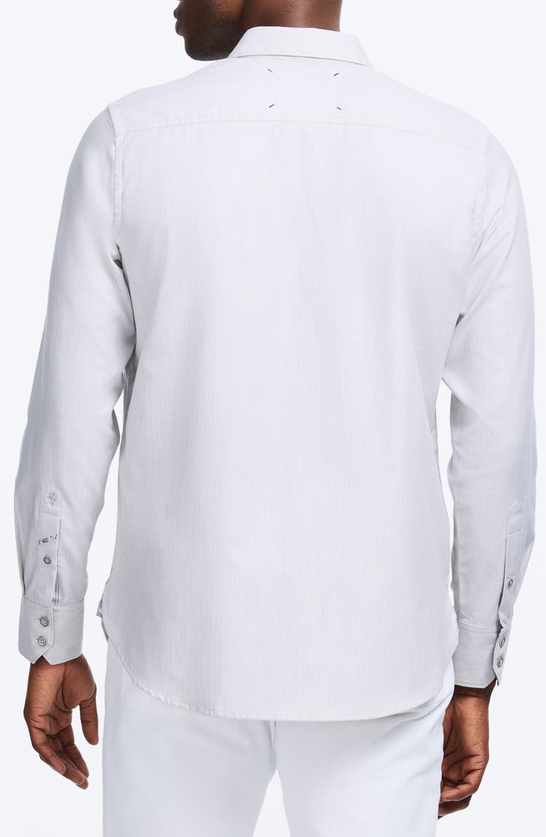 Robert Graham Charlton Button-Up Shirt, Alternate, color, Light Grey