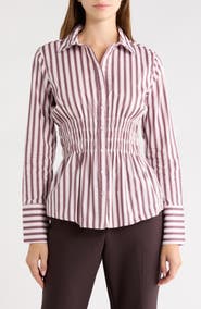 Madden Girl Smocked Waist Cotton Shirt