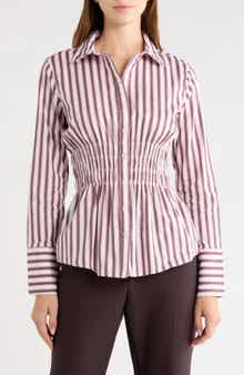 Smocked Waist Cotton Shirt