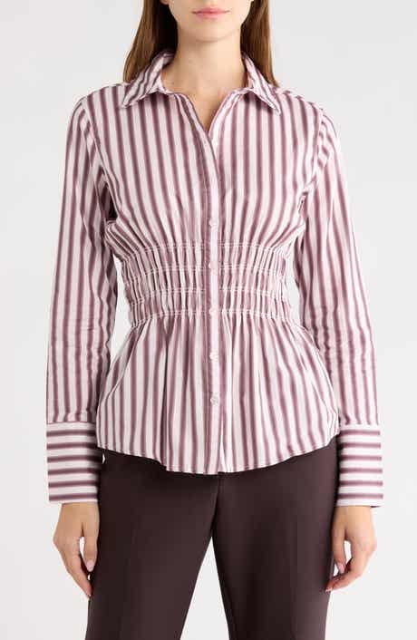 Smocked Waist Cotton Shirt