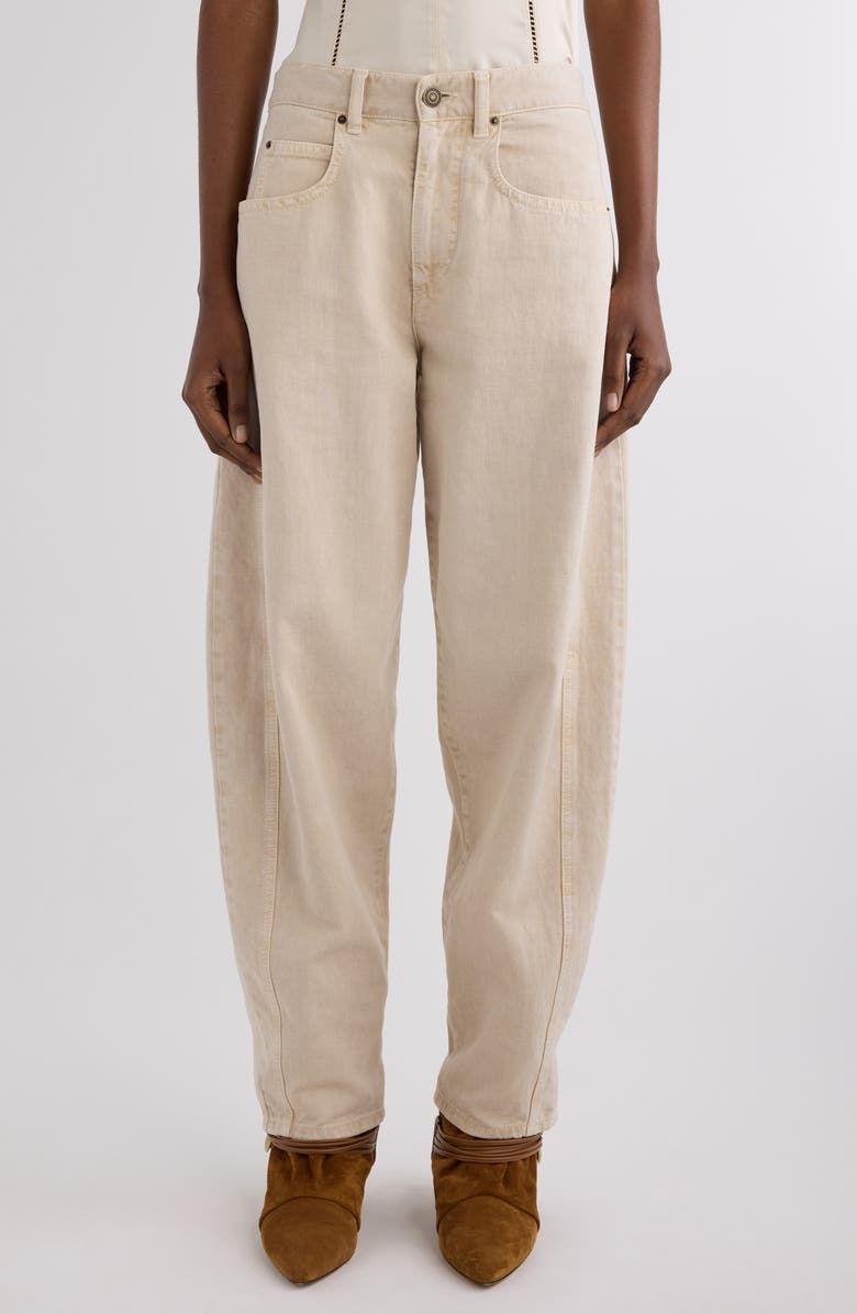 Isabel Marant Oriane Barrel Leg Jeans, Main, color, Ecru