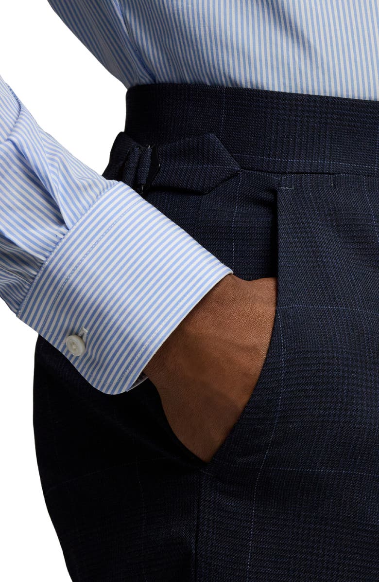 Ralph Lauren Purple Label Overcheck Navy Glen Plaid Wool Suit, Alternate, color, Navy/ Bright Navy