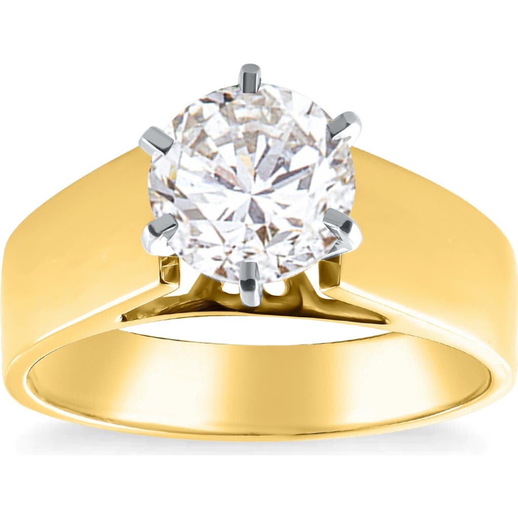 Bliss Diamond Certified 2ct Round Diamond Solitaire Engagement Ring 14k Gold Lab Grown
