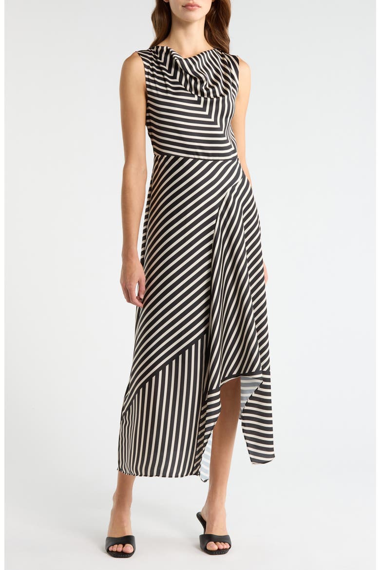 Stripe Maxi Dress, Main, color, RICH BLACK
