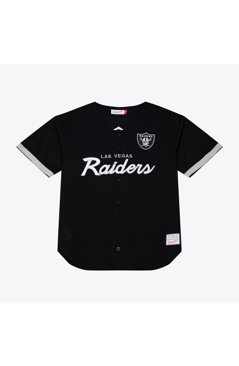 Mitchell & Ness Men's Mitchell & Ness  Black Las Vegas Raiders Head Coach Mesh Full-Button Fashion Jersey, Main, color, Black