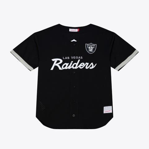 Men's Mitchell & Ness  Black Las Vegas Raiders Head Coach Mesh Full-Button Fashion Jersey