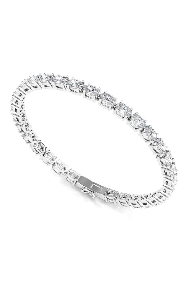 Sideways Oval Lab Created Diamond Tennis Bracelet, Alternate, color, 18K WHITE GOLD