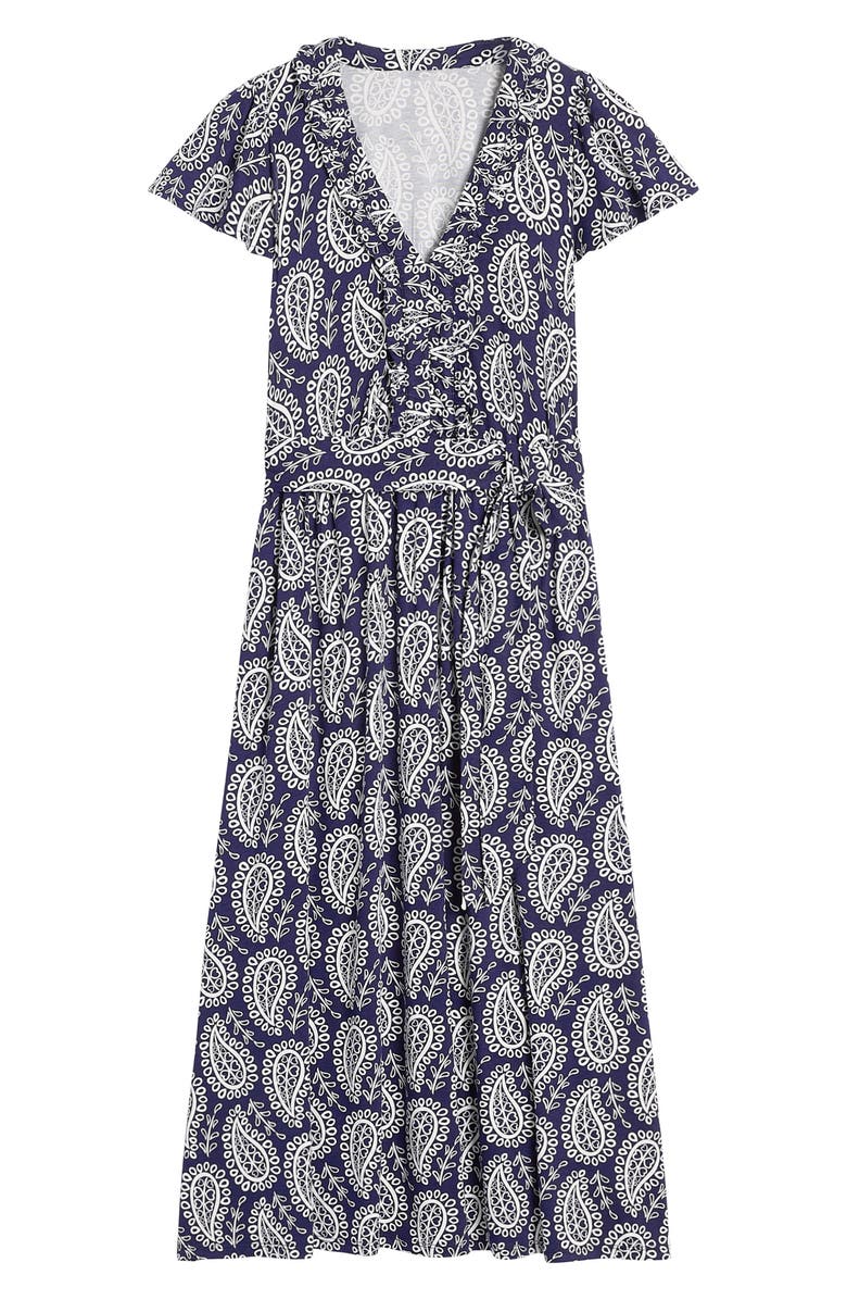 Boden Nicola Paisley Print Jersey Dress, Alternate, color, Navy