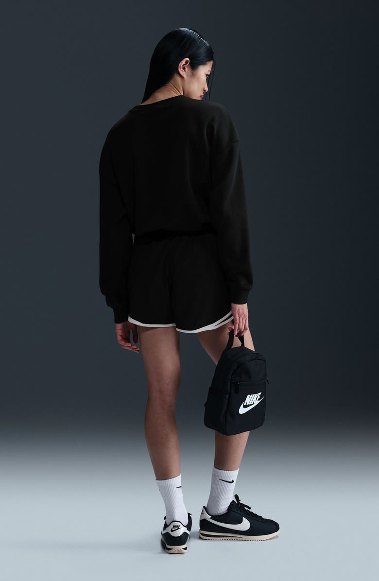 Nike Club Fleece Loose Fit Crewneck Sweatshirt, Alternate, color, Black/ White