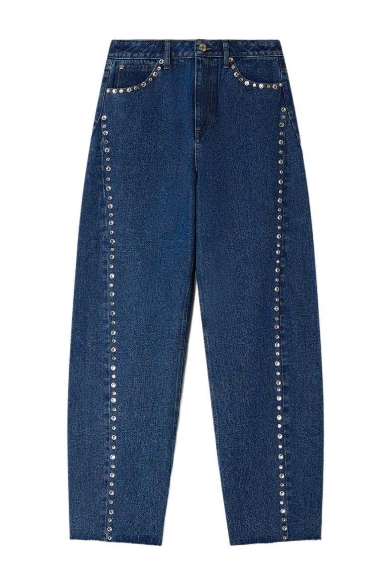 Rhinestone barrel jeans, Alternate, color, Blue jean