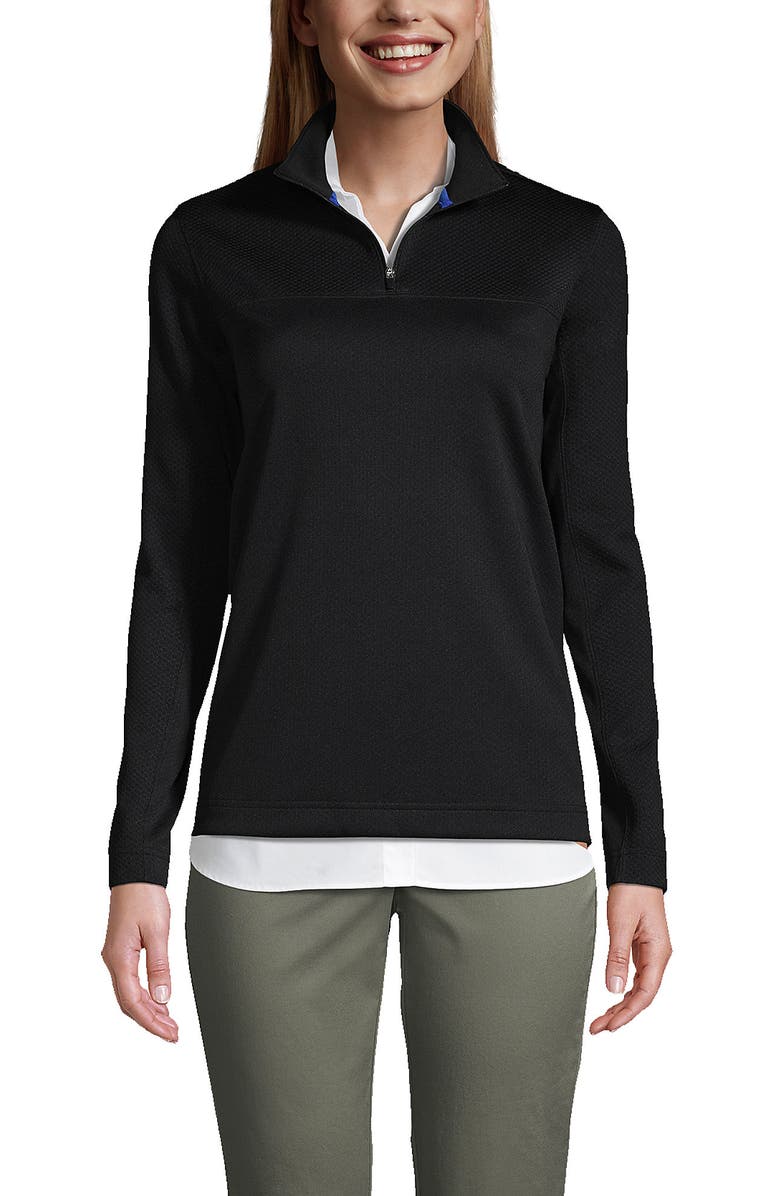 Lands' End Textured Quarter Zip Pullover, Main, color, 