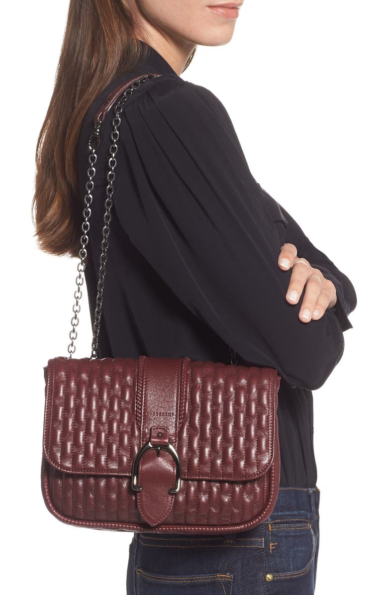 Longchamp Small Amazone Quilted Leather Crossbody Bag, Alternate, color, Brandy