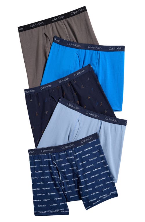 Calvin Klein Kids' Assorted 5-pack Boxer Briefs In Calvin Paper Airplane