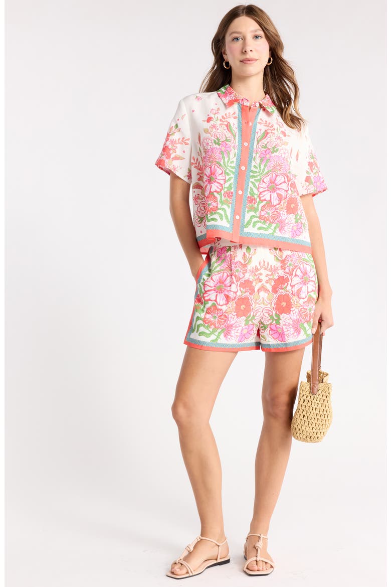 Short Sleeve Floral Camp Shirt, Alternate, color, IVORY-PINK FLORAL