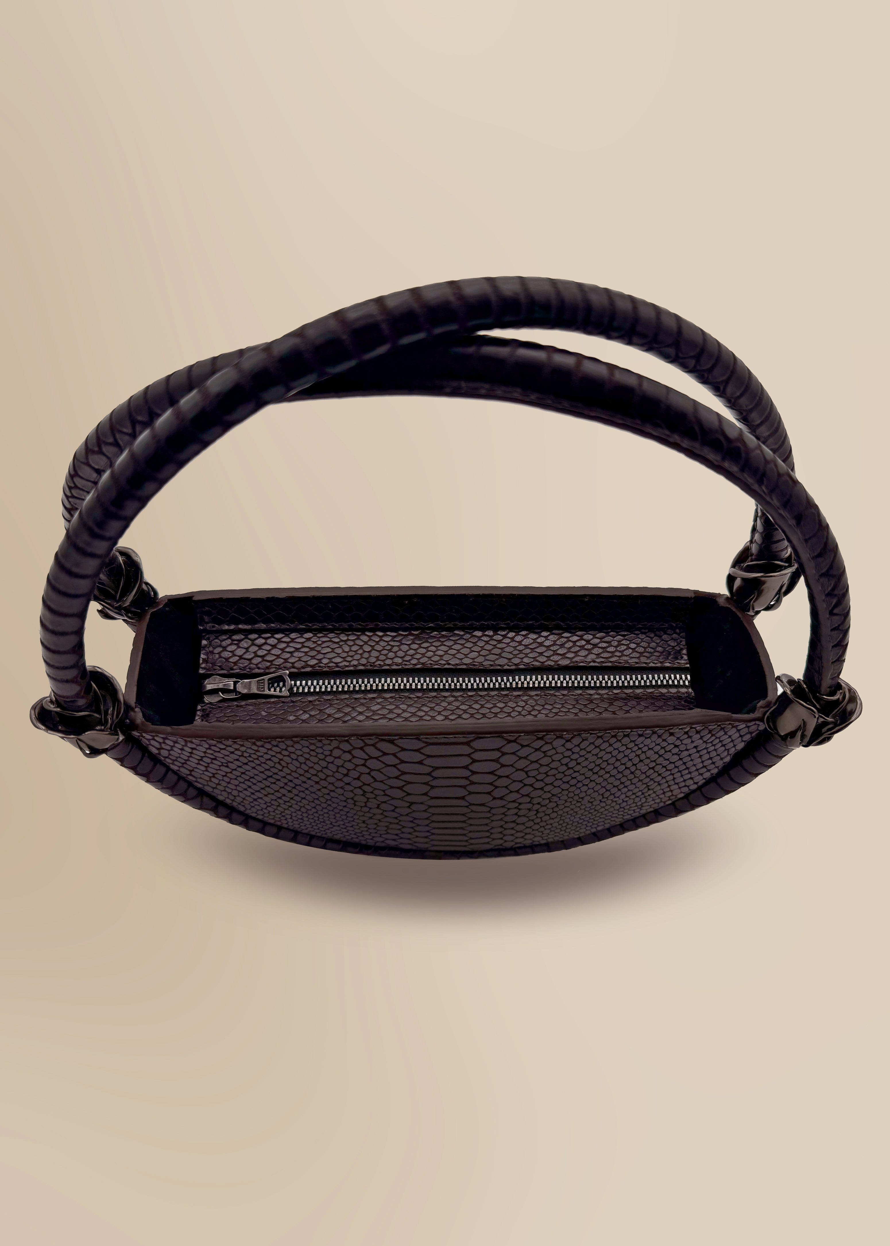 Contessa Mills World Bag Petite Elegant Structured Italian Leather Handbag, Alternate, color, Black