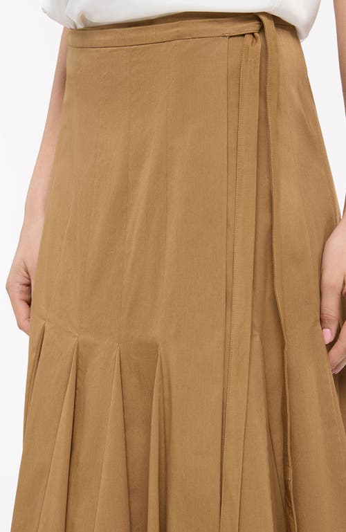 Another Tomorrow Panel Wrap Skirt In Toffee