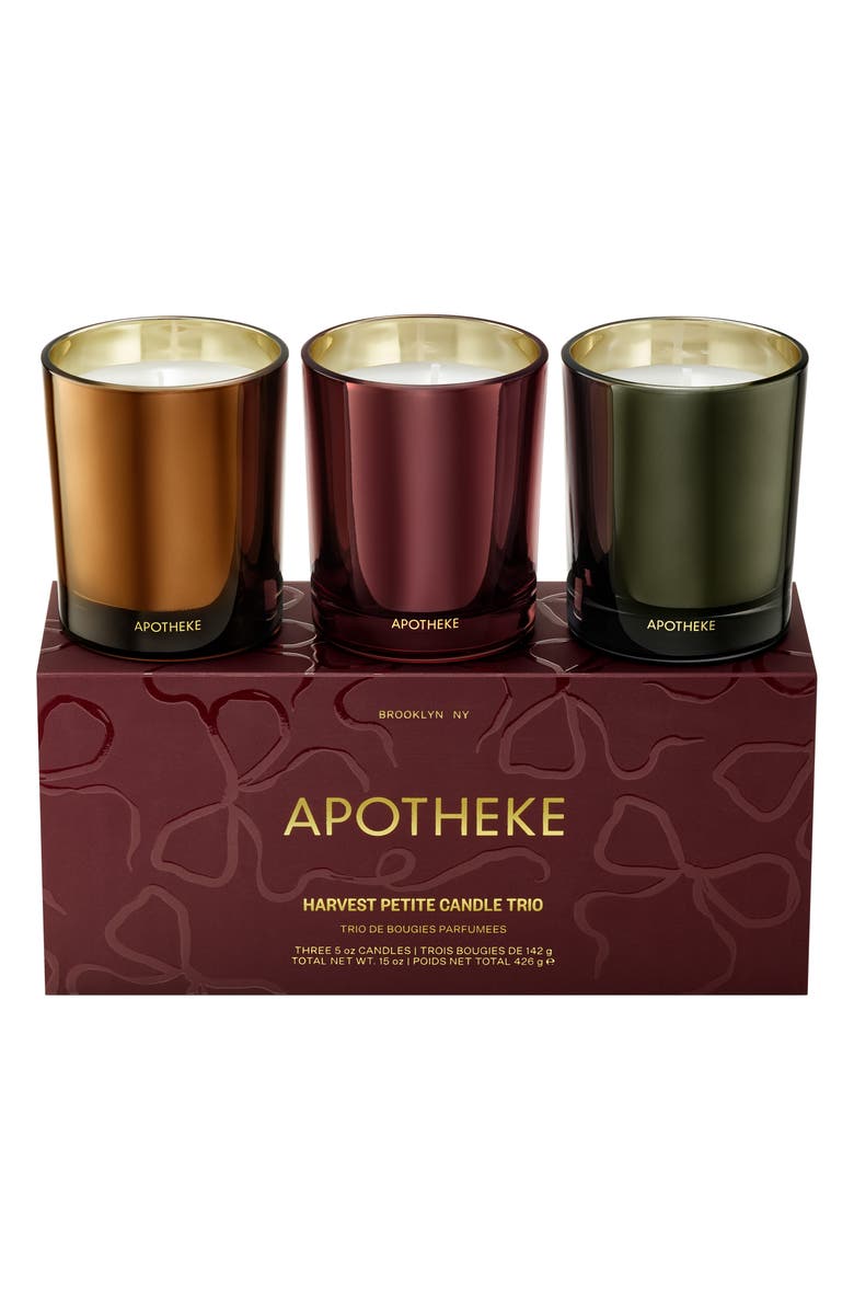 APOTHEKE Harvest Petite Scented Candle Trio, Main, color, Dark Red