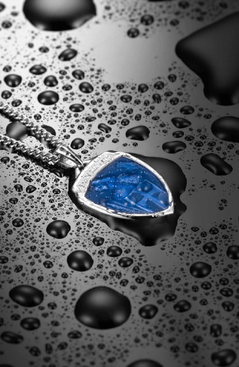 Vincero Men's St. Michael Pendant Necklace, Alternate, color, Blue/ Silver