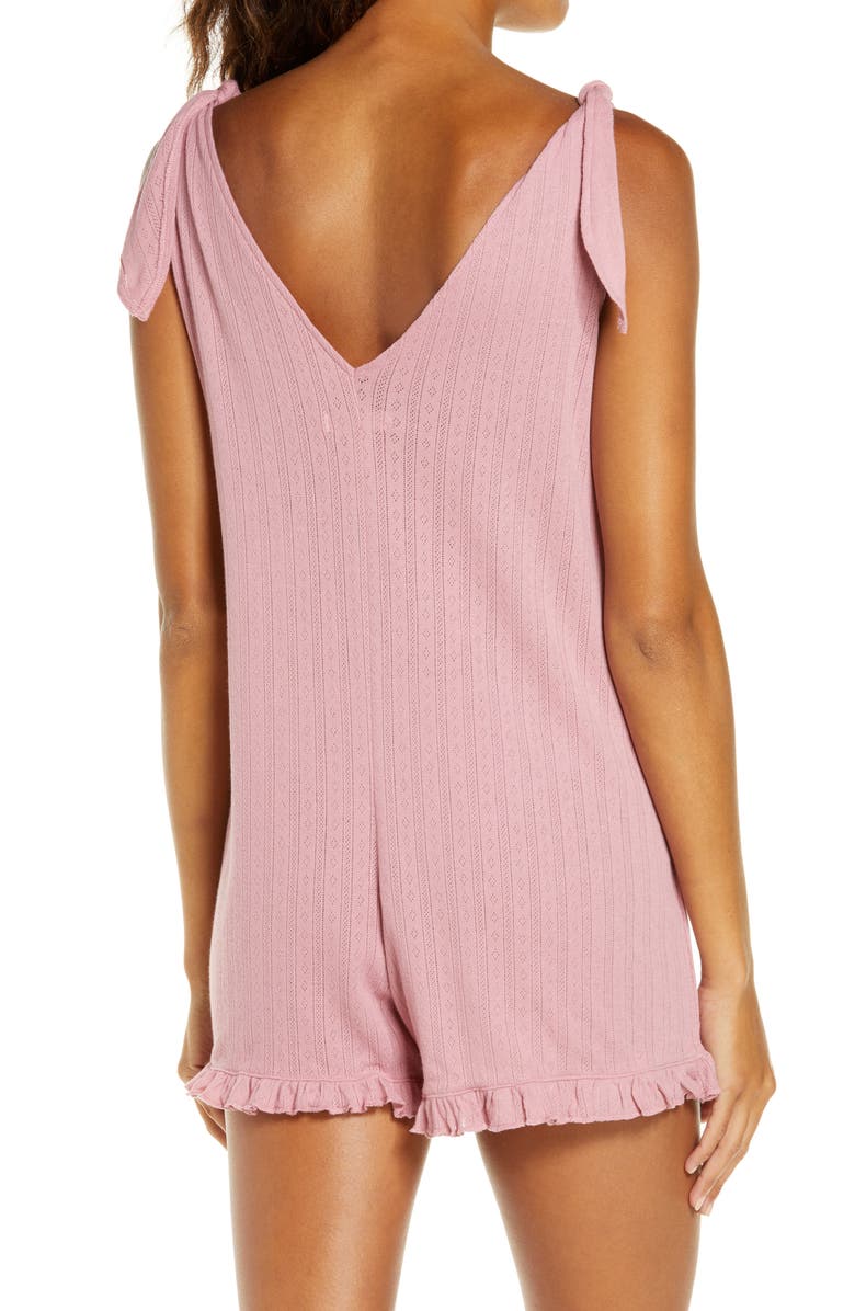 Madewell Pointelle Knit Tie-Strap Pajama Romper, Alternate, color, 