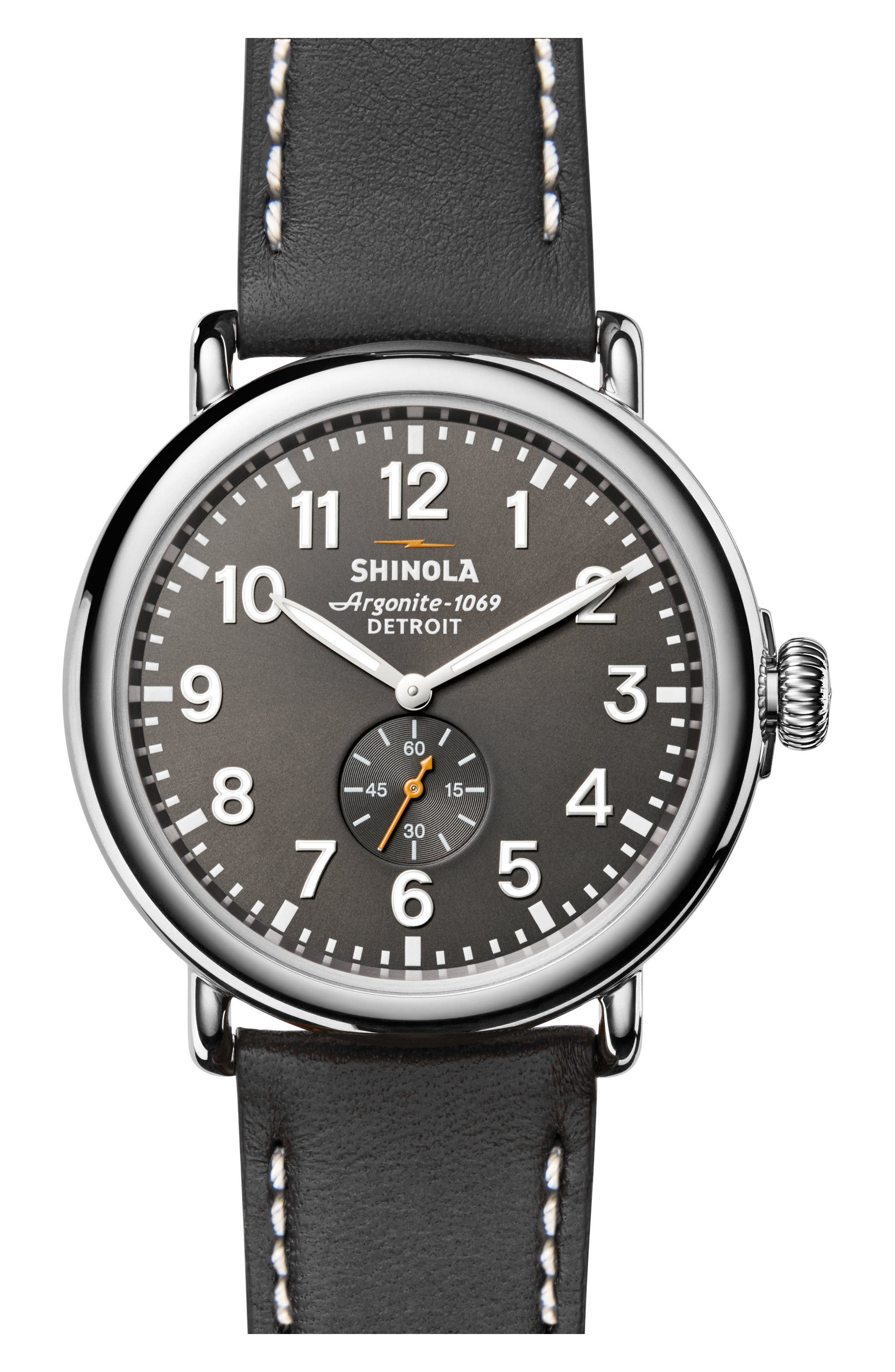 Shinola The Runwell 47mm Leather Strap Watch