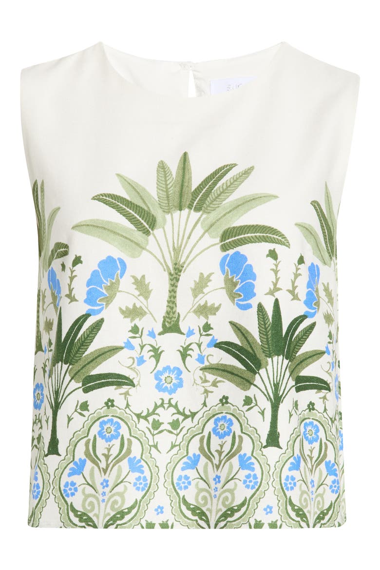 Senara Floral Sleeveless Top, Alternate, color, WHITE-GREEN-MULTI