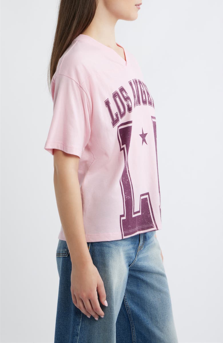 Vinyl Icons LA Graphic Football T-Shirt, Alternate, color, Pink