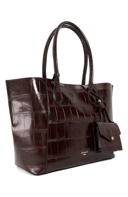 Dune London Dexterities Faux Leather Tote Bag In Brown