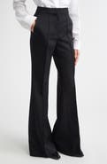 Jil Sander Pintucked Wool Grain de Poudre Flare Trousers