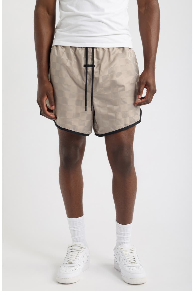 Checkered Gym Shorts, Main, color, SEAL